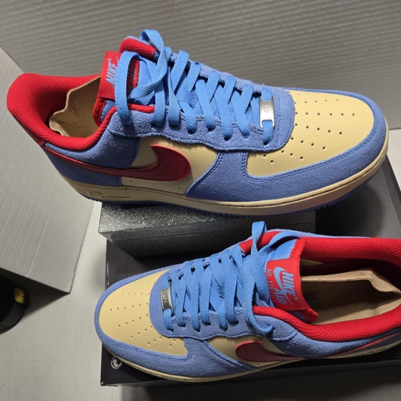 Nike Air Force 1 Premium Low Blue and Red Beige Sneaker Streetwear BrandNew 10.5 - Picture 12 of 16